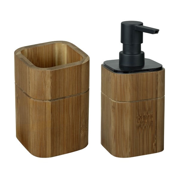 Set de accesorii de baie maro din bambus Serro – Wenko