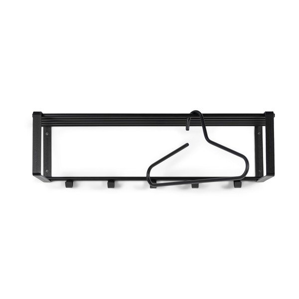 Cuier de perete negru cu raft din metal 70 cm Rex – Spinder Design-image-2