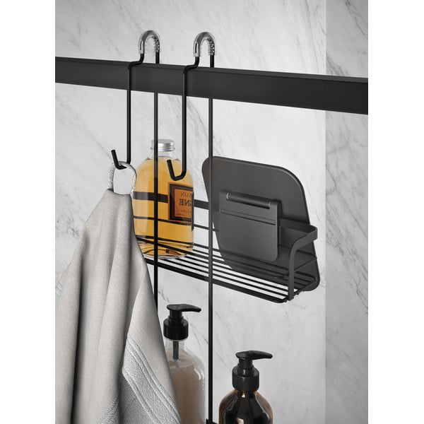 Raft pentru baie negru mat suspendat din oțel Lava – Metaltex-image-4