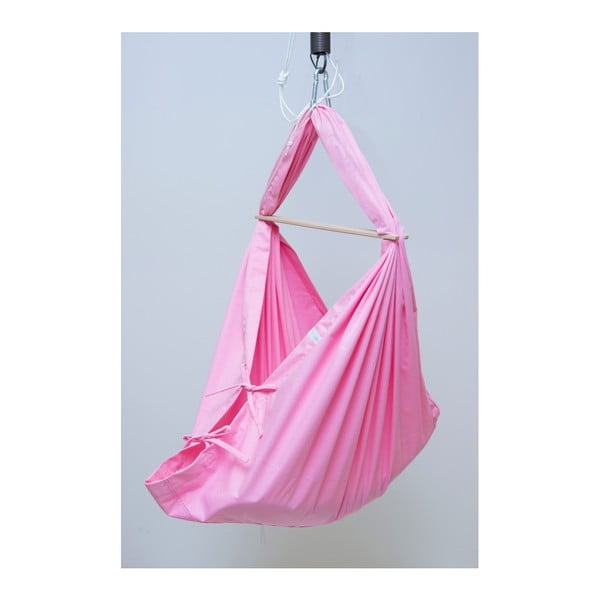 Leagăn suspendat de ușă / hamac din bumbac Hojdavak Baby XL, (0 la 9 luni), roz 