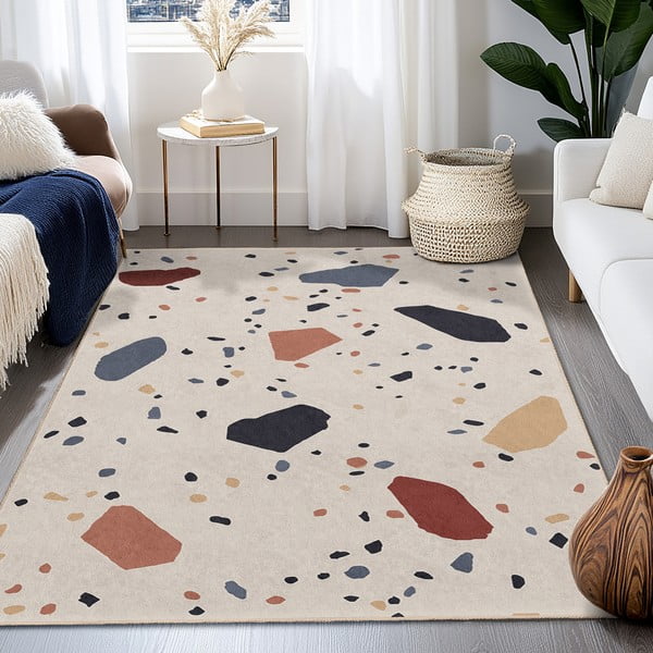 Covor crem lavabil 60x100 cm Cracked Terrazzo – Mila Home-image-4