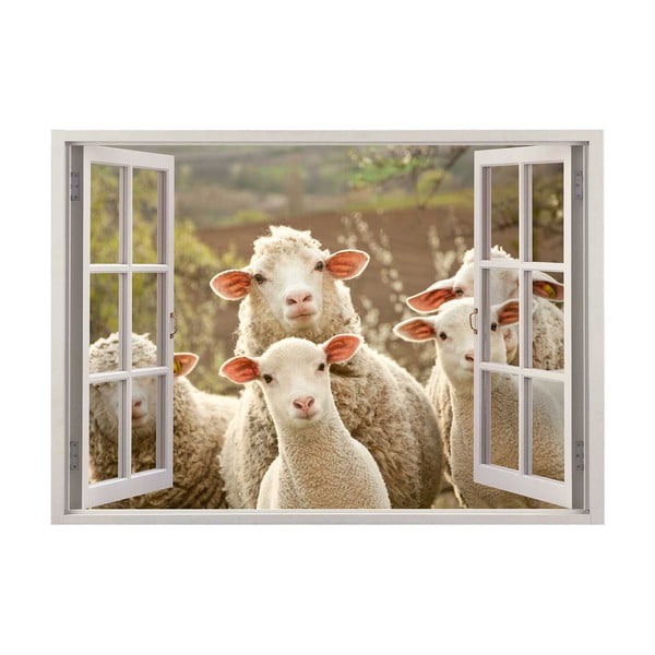 Autocolant din vinil pentru perete Sheeps, 70 x 50 cm