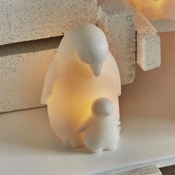 Decorațiune luminoasă albă cu baterii ø 9 cm Penguin – Sirius-image-1