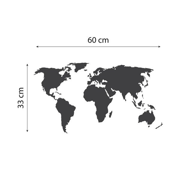 Autocolant de perete Really Nice Things Worldmap, 60 x 30 cm-image-1