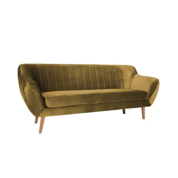 Canapea cu 3 locuri Mazzini Sofas BENITO, galben muștar-image-2