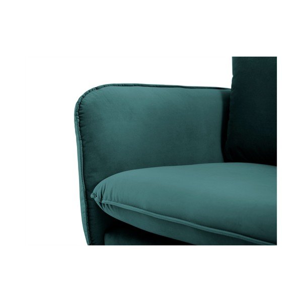 Canapea cu tapițerie din catifea Cosmopolitan Design Florence, verde petrol, 160 cm-image-4