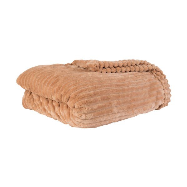 Pled din catifea PT LIVING Ribbed, 150 x 200 cm, bej-image-3