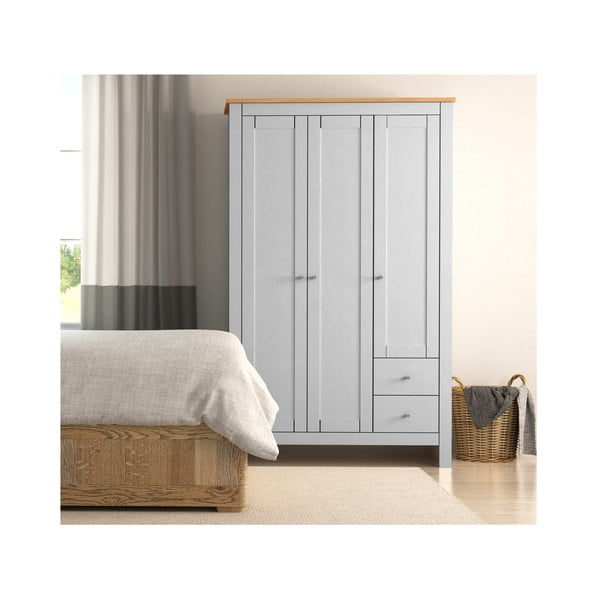 Șifonier gri cu aspect de lemn de stejar 112x180 cm Emerald – Støraa-image-2