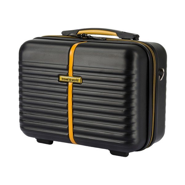 Set valiză de cabină și geantă cosmetice Travel World, negru-image-4