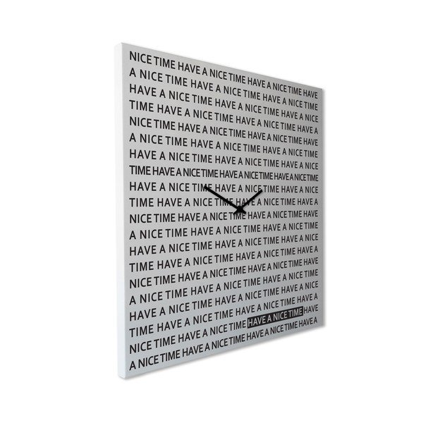 Ceas de perete,  dESIGNoBJECT.it Nice Time White, 50 x 50 cm -image-2