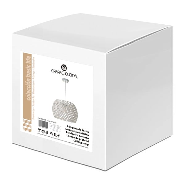 Lustră crem cu abajur din bambus ø 35 cm – Casa Selección-image-4