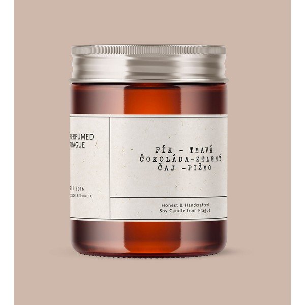 Lumânare parfumată din ceară de soia timp de ardere 40 h #44 Chocolate, Fig, Musk – Perfumed Prague-image-1