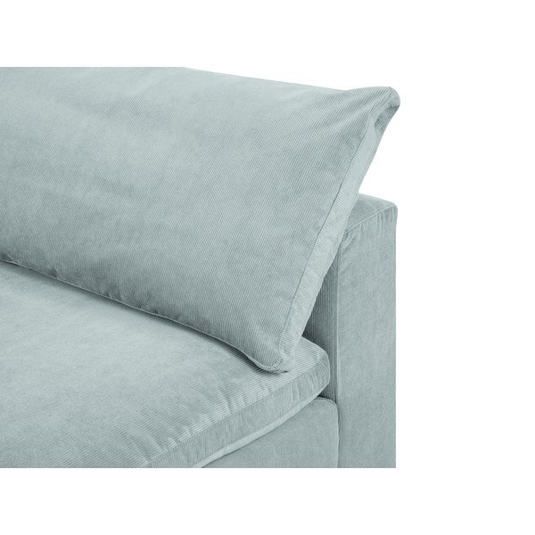 Modul reversibil de colț cu tapițerie din catifea pentru canapea Windsor & Co Sofas Galaxy, albastru deschis-image-1