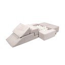 Teren de joacă din spumă crem 6 buc. din catifea reiată înălțime 40 cm 100x35 cm Montessori – Meowbaby