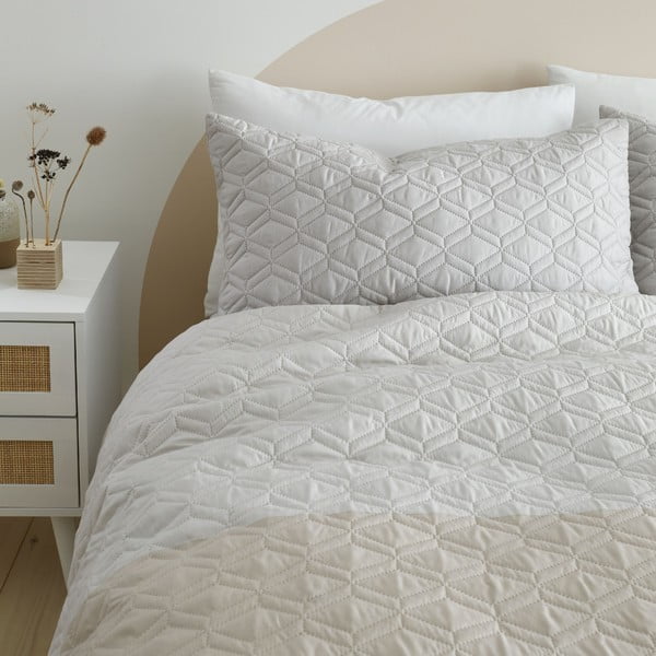 Lenjerie  bej pentru pat de o persoană 135x200 cm Ombre Geo - Catherine Lansfield-image-2