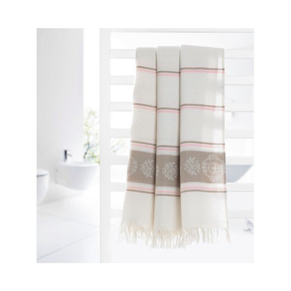 Prosop hammam Deco Bianca Loincloth Beige Stripe, 80 x 170 cm, maro - bej deschis -image-2
