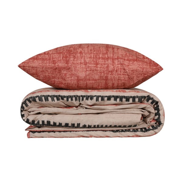 Lenjerie de pat cărămiziu-bej din bumbac pentru pat de o persoană 140x200 cm Felix – Mijolnir-image-1