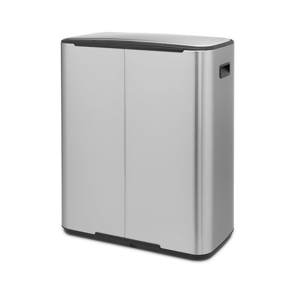 Coș de gunoi argintiu mat de reciclat/cu pedală din oțel 60 l Bo – Brabantia-image-4