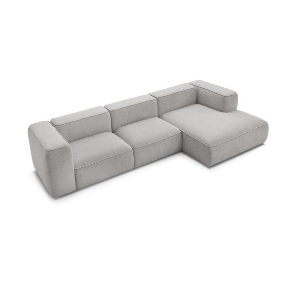 Colțar gri deschis cu tapițerie din țesătură bouclé (cu colț pe partea dreaptă) Zephyr – Bobochic Paris-image-4