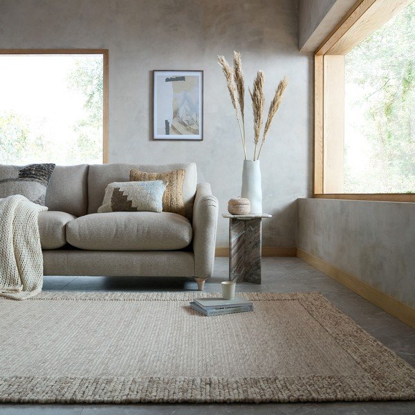 Covor în culoare naturală țesut manual din amestesc de lână 120x170 cm Rue – Flair Rugs-image-1