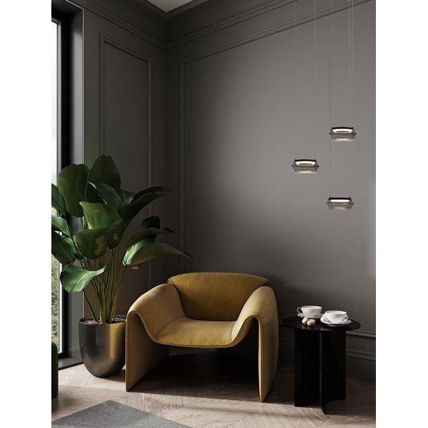 Lustră negru-mat LED din sticlă ø 14 cm Jailyn – Nova Luce-image-2