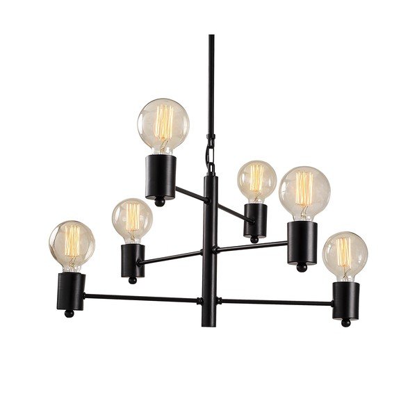Lustră de 6 becuri Opviq lights Hexa Long, negru-image-4