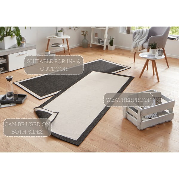 Covor adecvat pentru exterior NORTHRUGS Panama, 80 x 350 cm, negru - crem-image-4