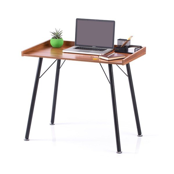 Birou cu blat cu aspect de lemn de nuc 50x90 cm Fey – Homede-image-3