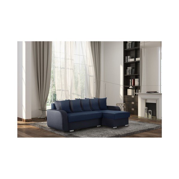 Canapea cu șezlong partea dreaptă Interieur De Famille Paris Destin, albastru-image-2