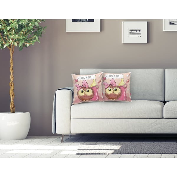 Față de pernă pentru copii 43x43 cm Girl Owl – Mila Home-image-1