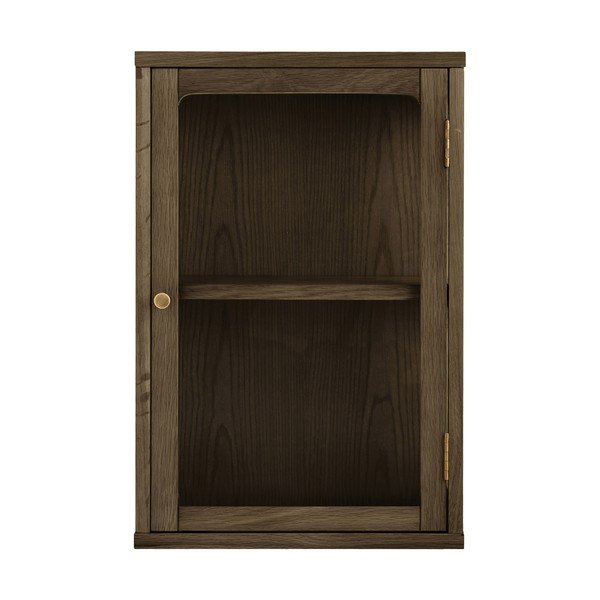 Vitrină maro închis cu aspect de lemn de stejar suspendată 40x60x20 cm Zamora – House Nordic-image-2