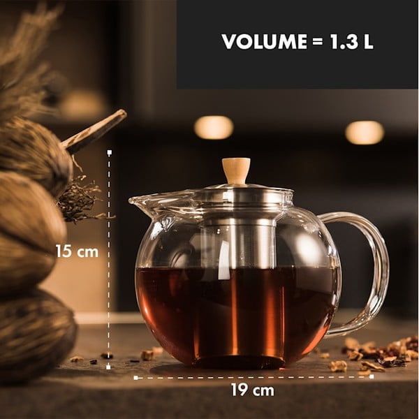 Ceainic din sticlă Klarstein Sencha, 1,3 l-image-1
