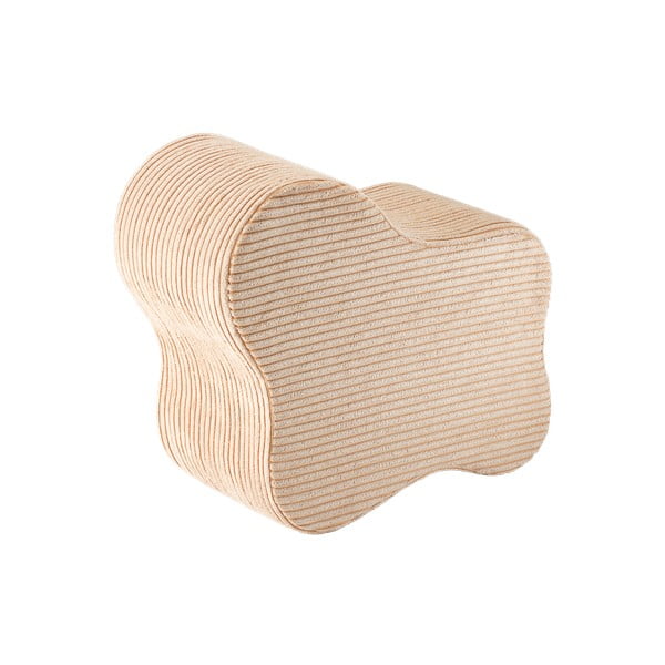 Puf de copii maro deschis cu tapițerie din catifea reiată Cloud – Wigiwama-image-2