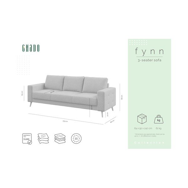 Canapea Ghado Fynn, 233 cm, gri-image-3