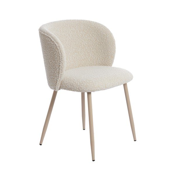 Scaun de dining crem tapițat Elyna – Light & Living
