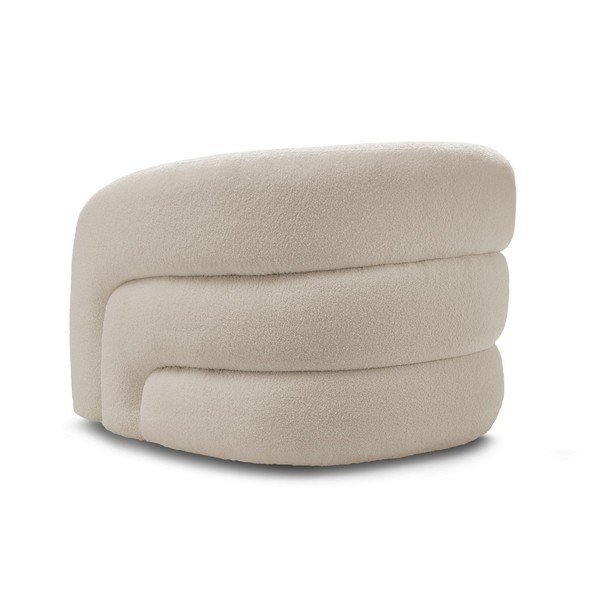 Fotoliu bej pivotant cu tapițerie din țesătură bouclé Elina – Bobochic Paris-image-4