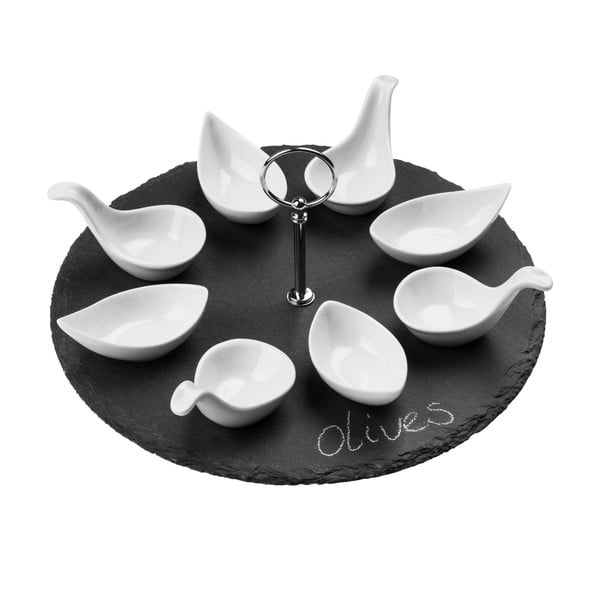 Set servire din ardezie Premier Housewares Appetiser Round, ⌀ 30 cm, 4 piese-image-1