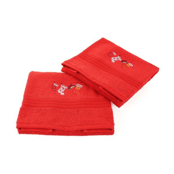 Set 2 prosoape Corap Red Socks, 50 x 90 cm