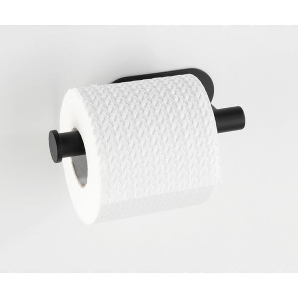 Suport pentru hârtie igienică negru mat autoadeziv din oțel inoxidabil Orea – Wenko-image-1