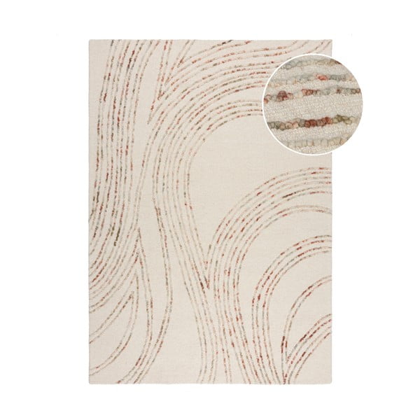 Covor portocaliu/crem din lână 200x290 cm Abstract Swirl – Flair Rugs
