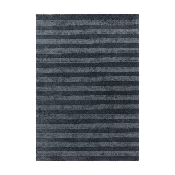 Covor albastru închis țesut manual din fibre reciclate 160x230 cm Connor – MADE