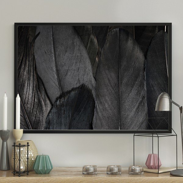Poster DecoKing Feathers Black, 50 x 40 cm-image-1
