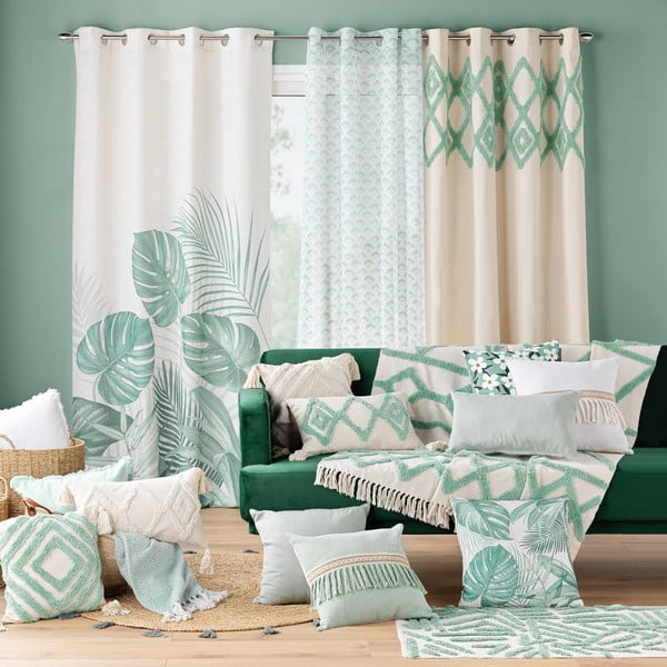 Covor verde mentă-crem lavabil 60x90 cm Athena – douceur d'intérieur-image-1