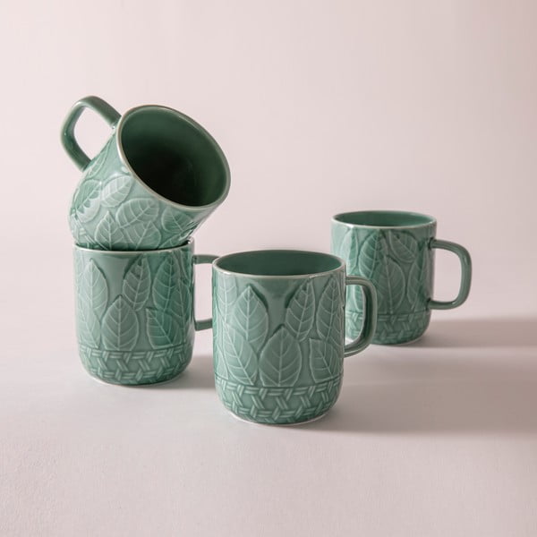 Căni turcoaz 4 buc. din porțelan 400 ml Heath Jade – Ladelle-image-3