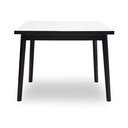 Masă de dining albă-neagră extensibilă cu aspect de lemn de stejar Hammel Single, 90 x 90 cm