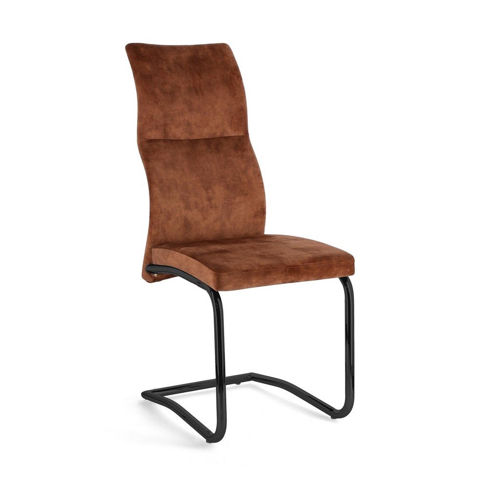 Scaun de dining maro coniac tapițat Thelma – Bizzotto
