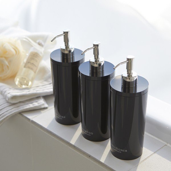 Dozator de săpun lichid negru din plastic 500 ml Round – YAMAZAKI-image-4