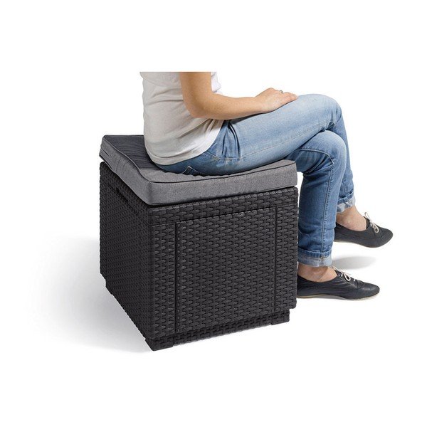 Taburet de grădină gri închis Cube – Keter-image-2