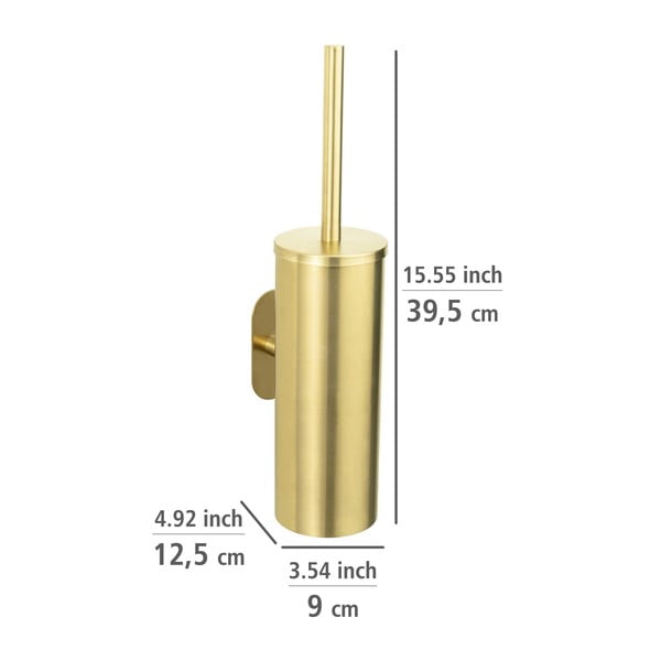 Perie de WC aurie autoadezivă din oțel inoxidabil Orea Gold – Wenko-image-2