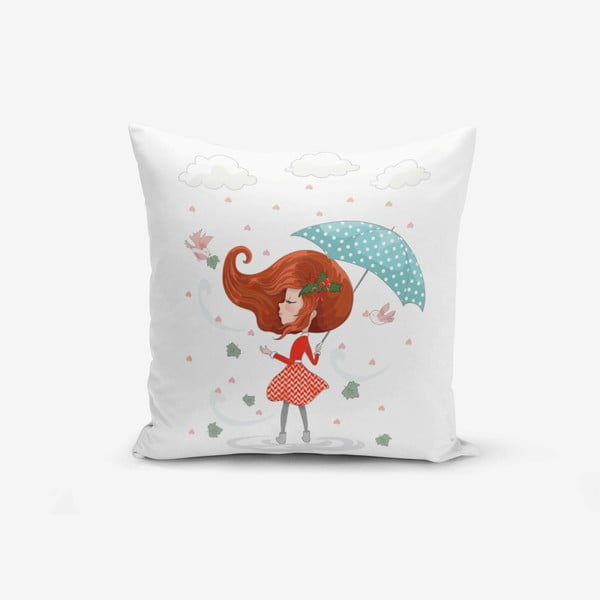Față de pernă Minimalist Cushion Covers Girl With Umbrella, 45 x 45 cm